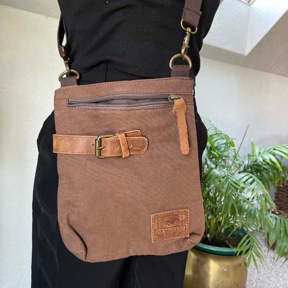 Augur Jans Canvas Crossbody Messenger Shoulder Bag - Picture 2 of 12